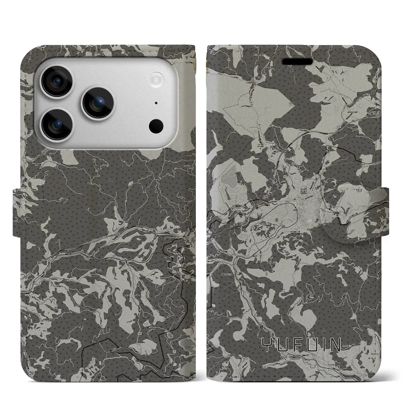 【湯布院(大分県)】地図柄iPhoneケース(手帳タイプ)