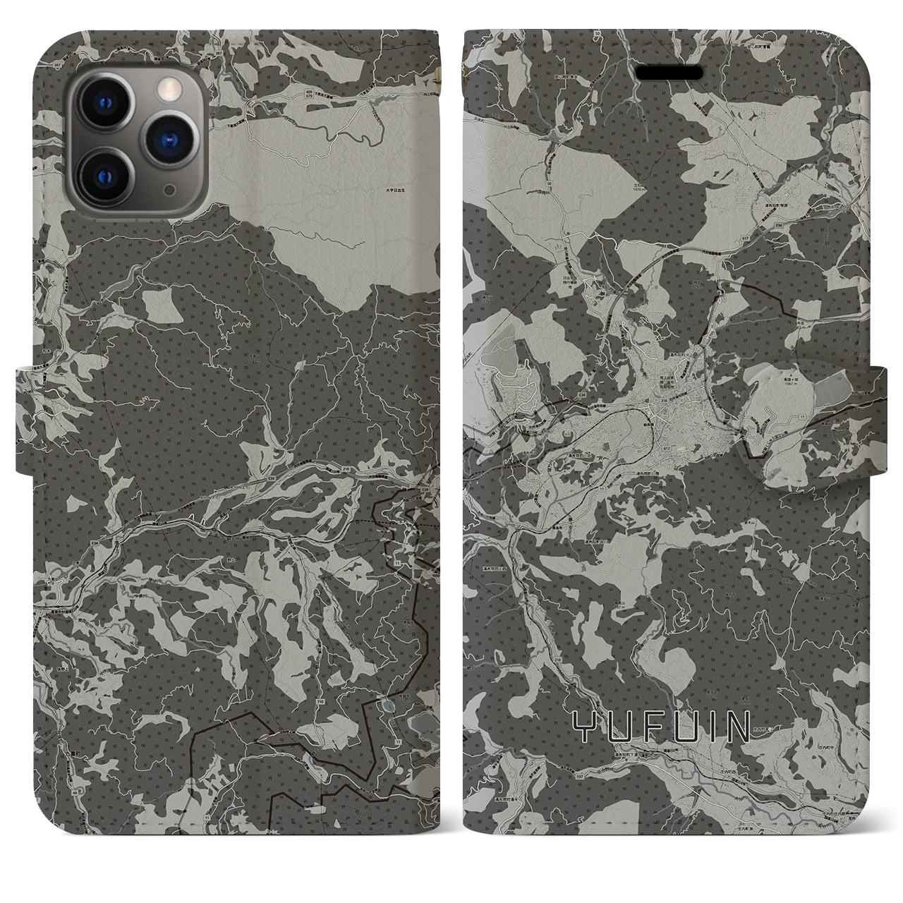 【湯布院(大分県)】地図柄iPhoneケース(手帳タイプ)