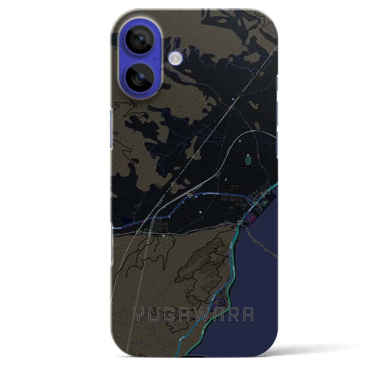 【湯河原(神奈川県)】地図柄iPhoneケース(バックカバータイプ)