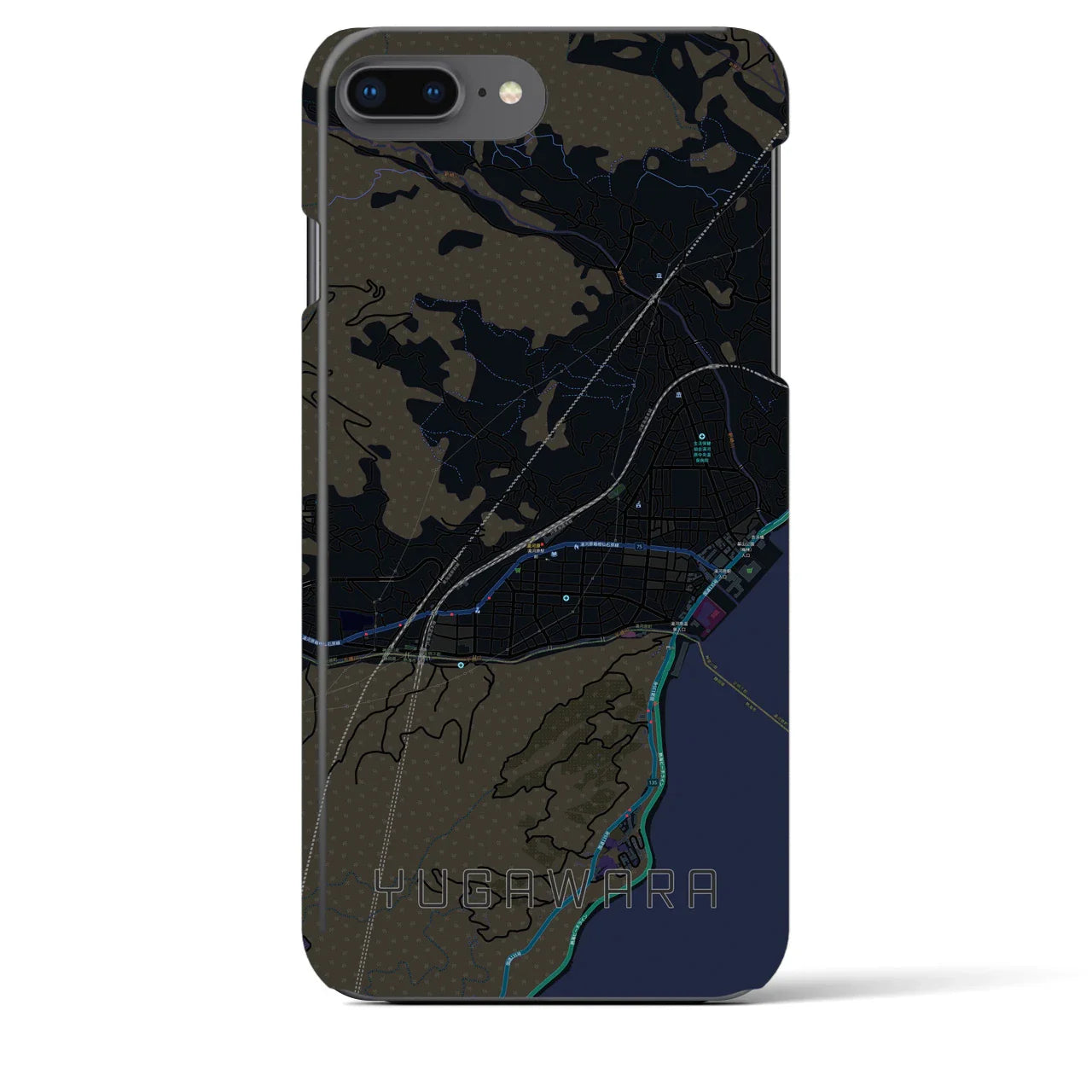 【湯河原(神奈川県)】地図柄iPhoneケース(バックカバータイプ)