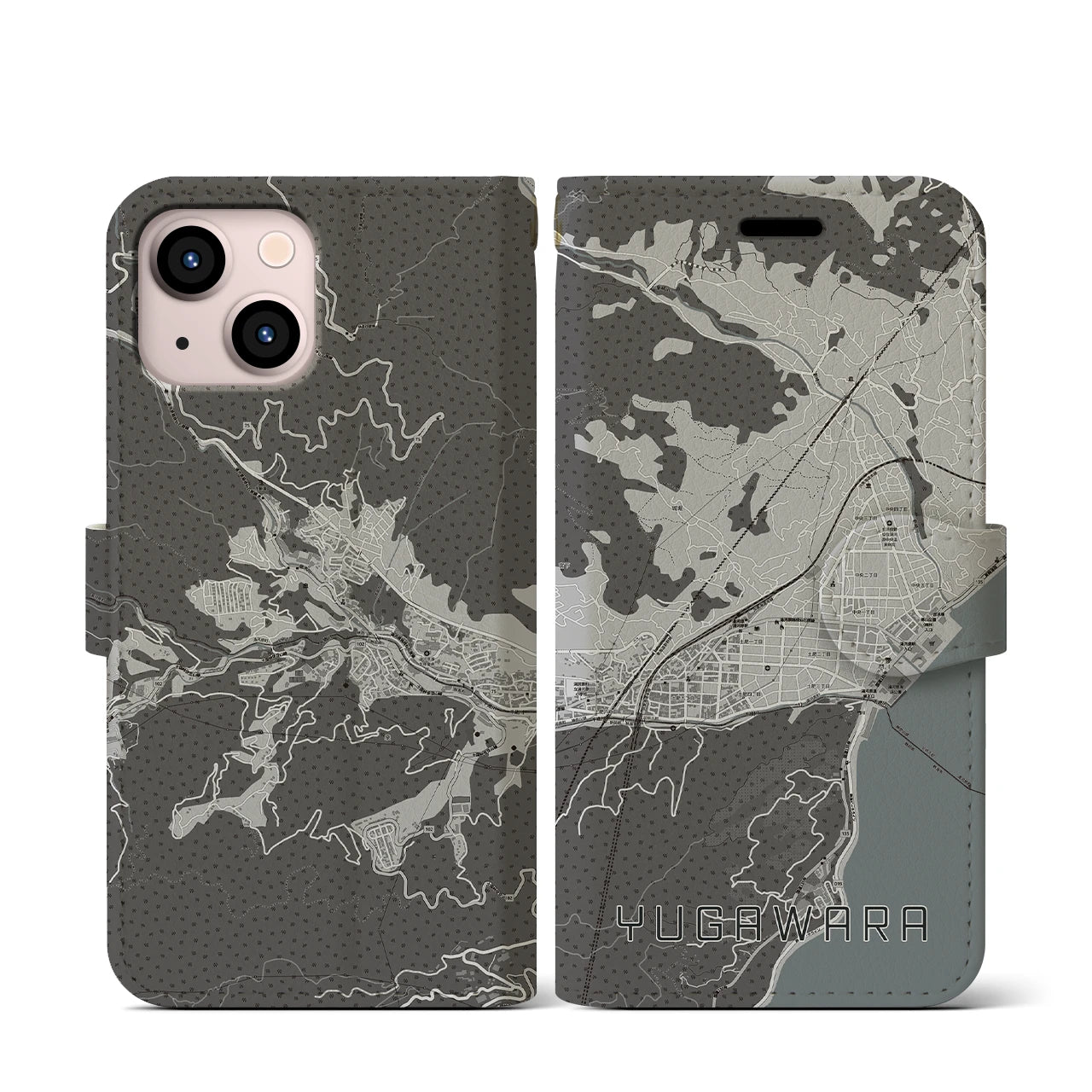 【湯河原(神奈川県)】地図柄iPhoneケース(手帳タイプ)