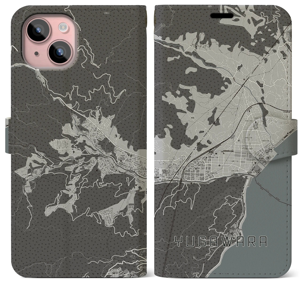 【湯河原(神奈川県)】地図柄iPhoneケース(手帳タイプ)