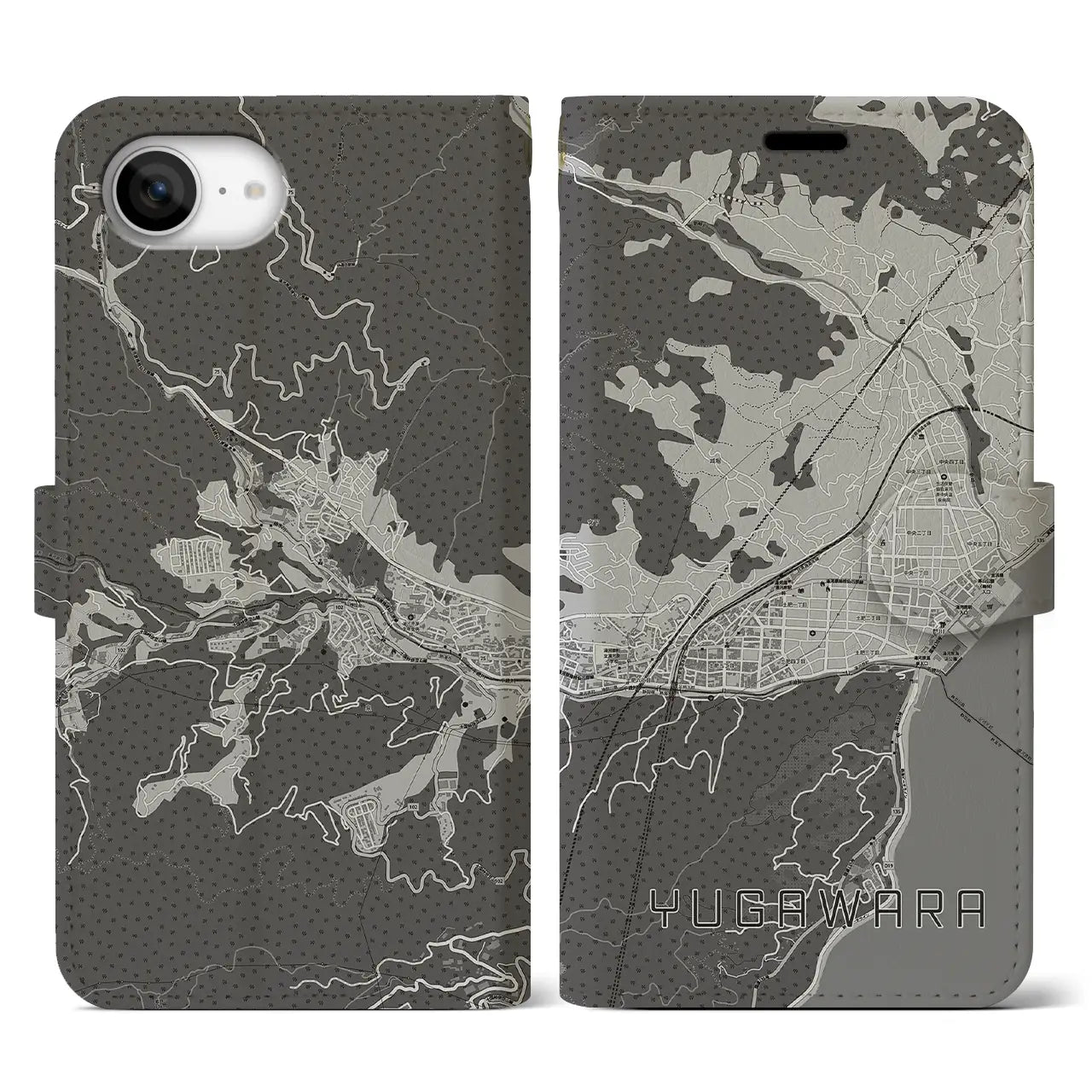 【湯河原(神奈川県)】地図柄iPhoneケース(手帳タイプ)