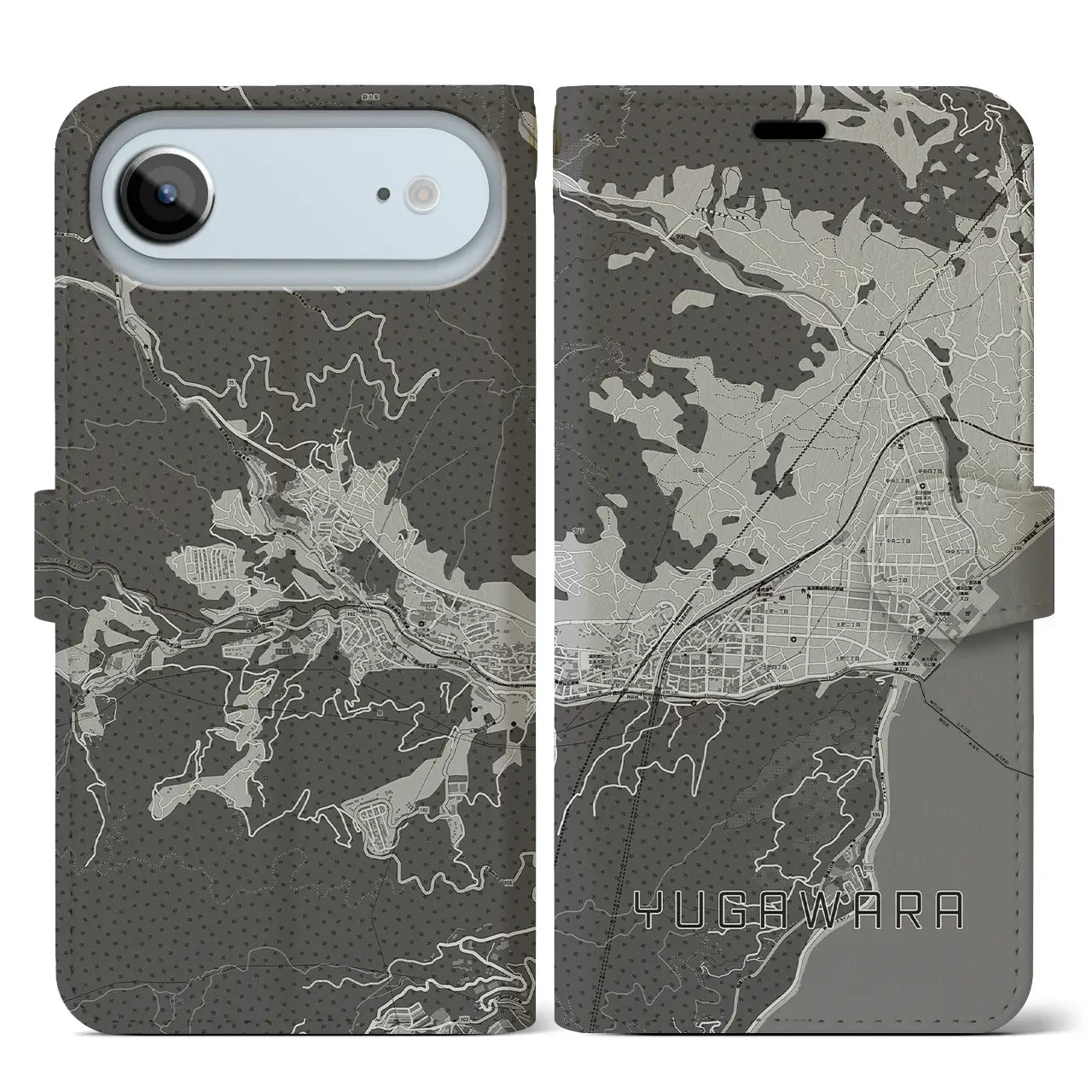 【湯河原(神奈川県)】地図柄iPhoneケース(手帳タイプ)