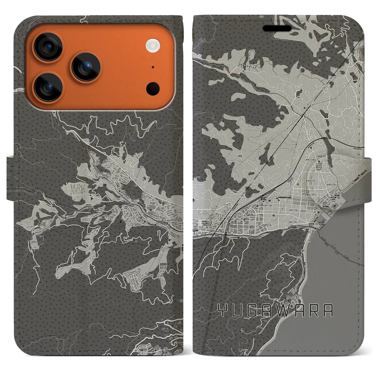 【湯河原(神奈川県)】地図柄iPhoneケース(手帳タイプ)