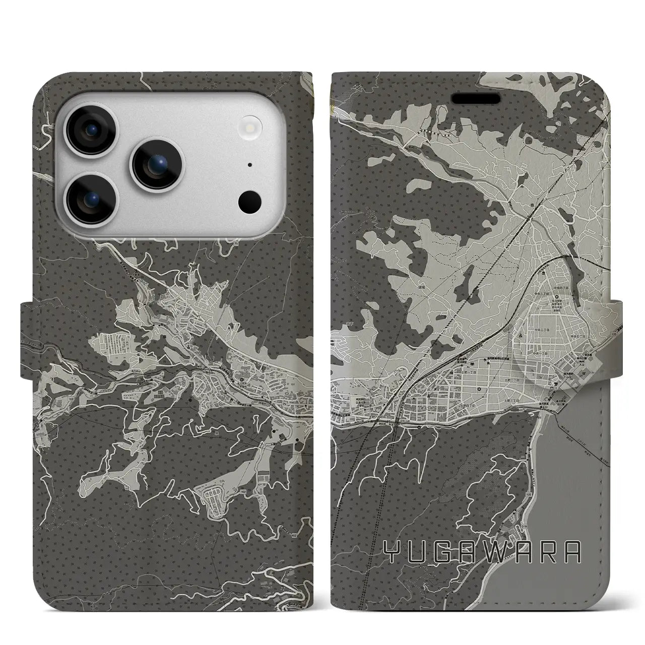 【湯河原(神奈川県)】地図柄iPhoneケース(手帳タイプ)