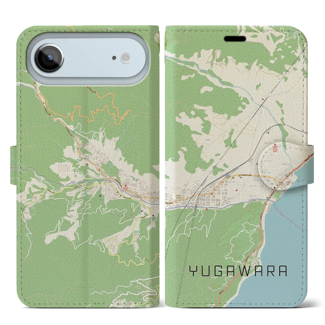 【湯河原(神奈川県)】地図柄iPhoneケース(手帳タイプ)