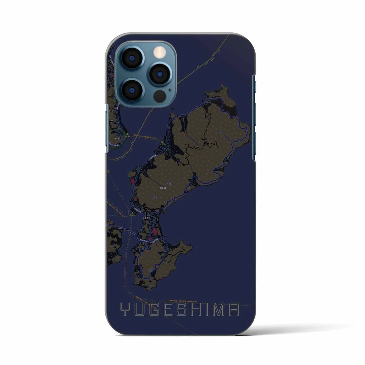 【弓削島(愛媛県)】地図柄iPhoneケース(バックカバータイプ)