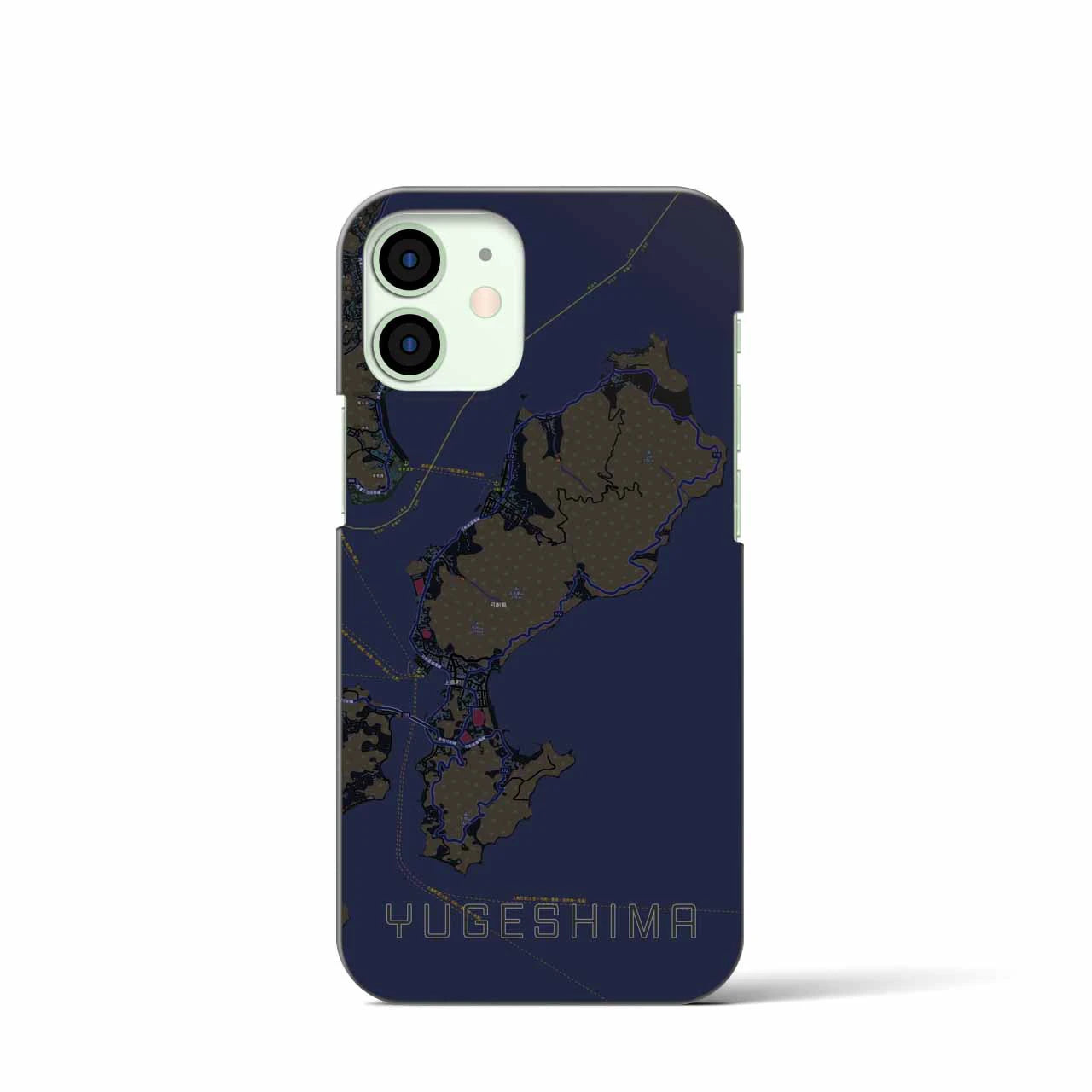 【弓削島(愛媛県)】地図柄iPhoneケース(バックカバータイプ)