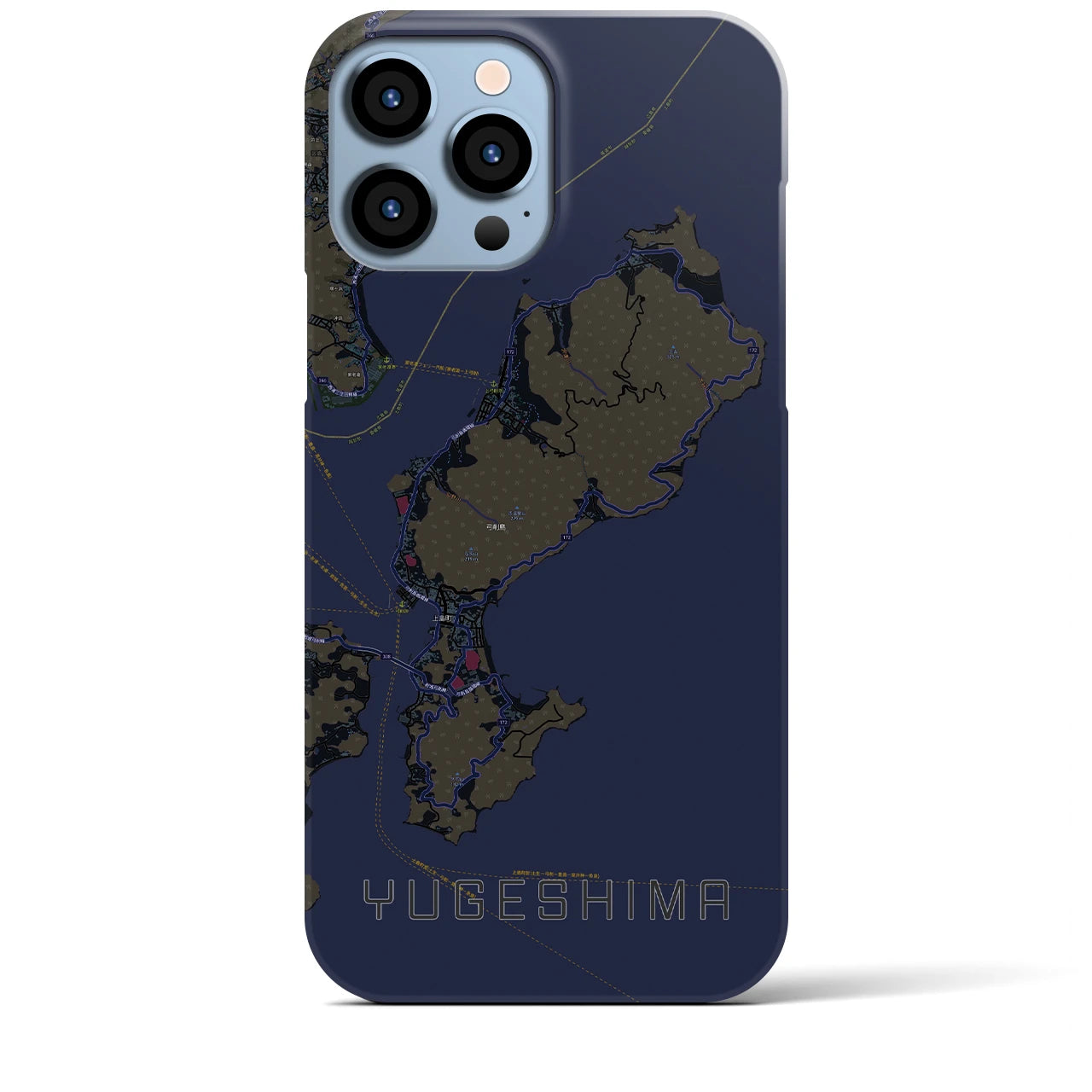 【弓削島(愛媛県)】地図柄iPhoneケース(バックカバータイプ)