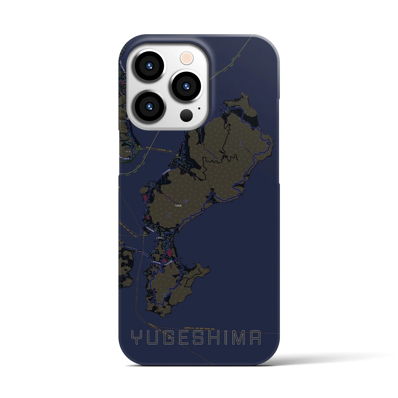 【弓削島(愛媛県)】地図柄iPhoneケース(バックカバータイプ)