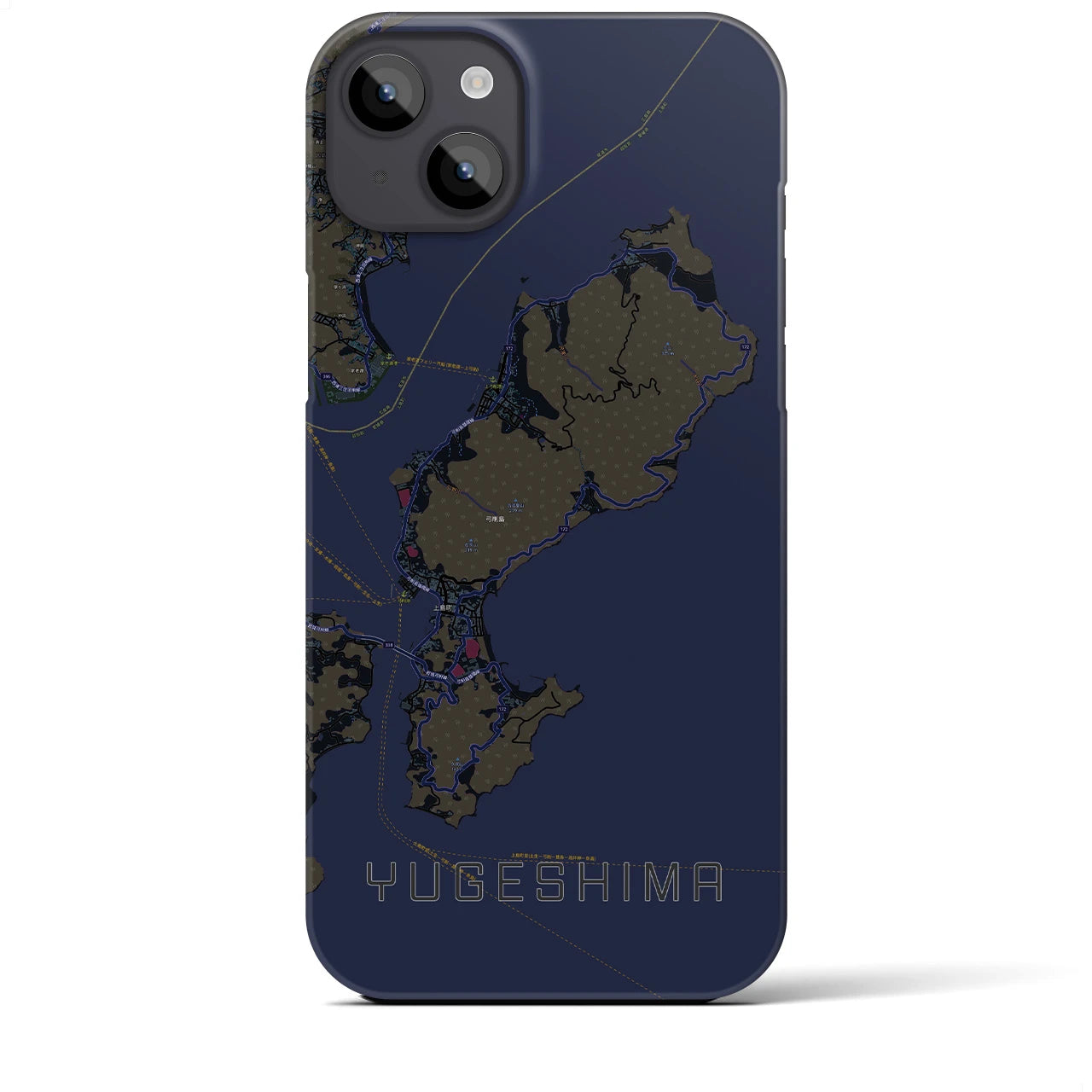 【弓削島(愛媛県)】地図柄iPhoneケース(バックカバータイプ)