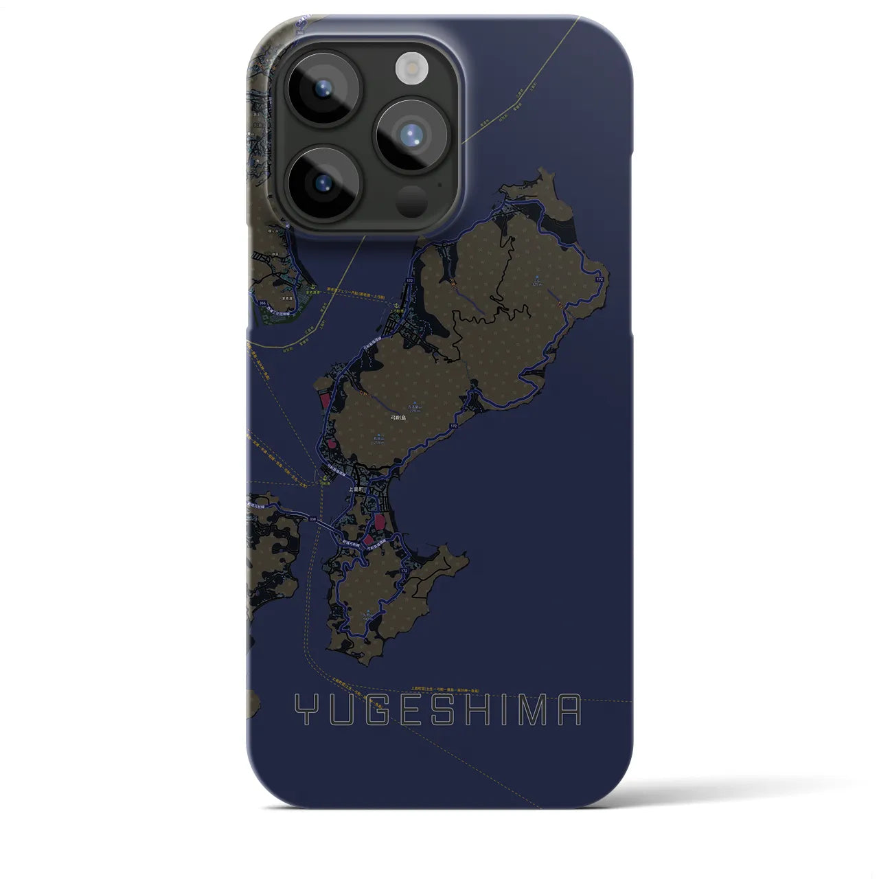 【弓削島(愛媛県)】地図柄iPhoneケース(バックカバータイプ)