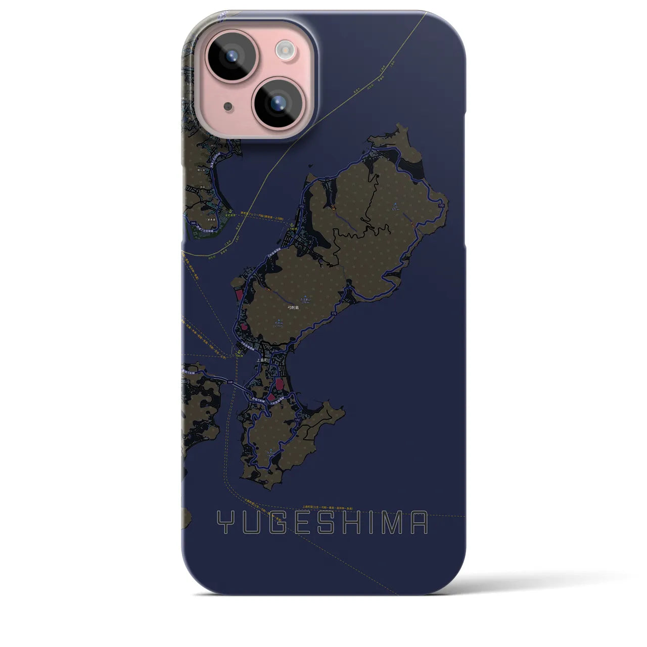 【弓削島(愛媛県)】地図柄iPhoneケース(バックカバータイプ)