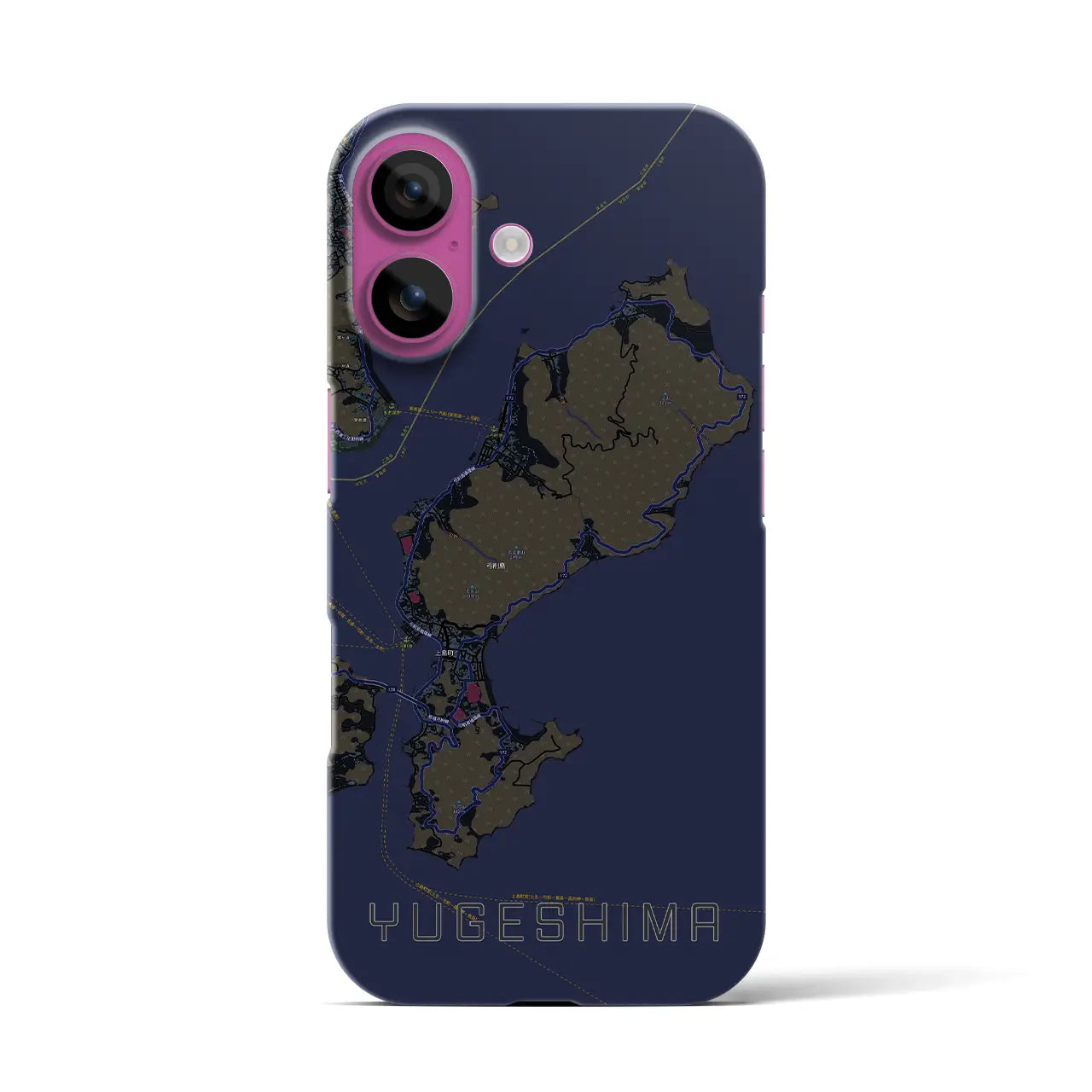 【弓削島(愛媛県)】地図柄iPhoneケース(バックカバータイプ)