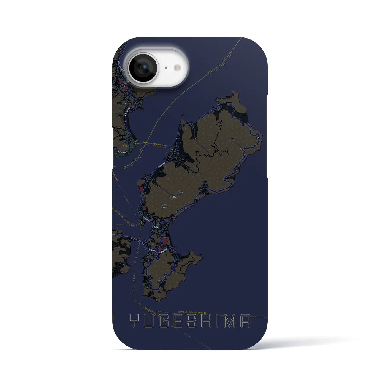【弓削島(愛媛県)】地図柄iPhoneケース(バックカバータイプ)