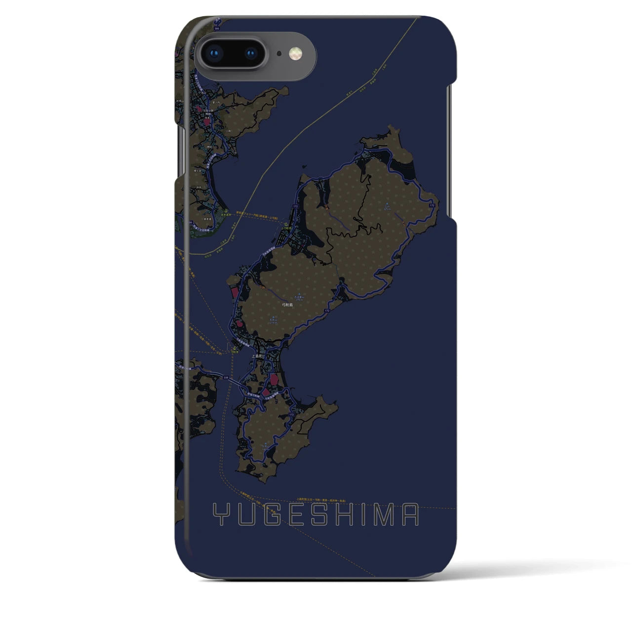 【弓削島(愛媛県)】地図柄iPhoneケース(バックカバータイプ)