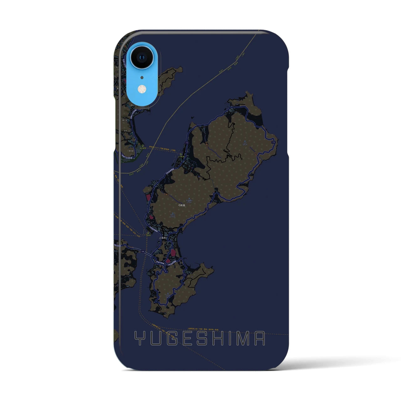 【弓削島(愛媛県)】地図柄iPhoneケース(バックカバータイプ)
