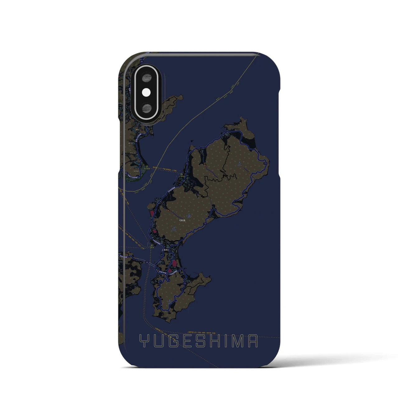 【弓削島(愛媛県)】地図柄iPhoneケース(バックカバータイプ)