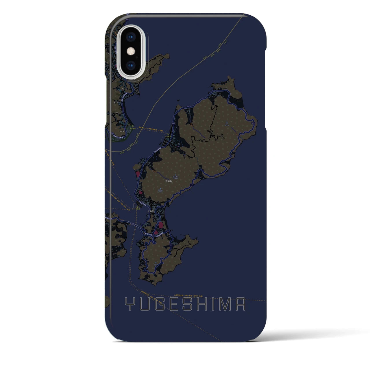 【弓削島(愛媛県)】地図柄iPhoneケース(バックカバータイプ)