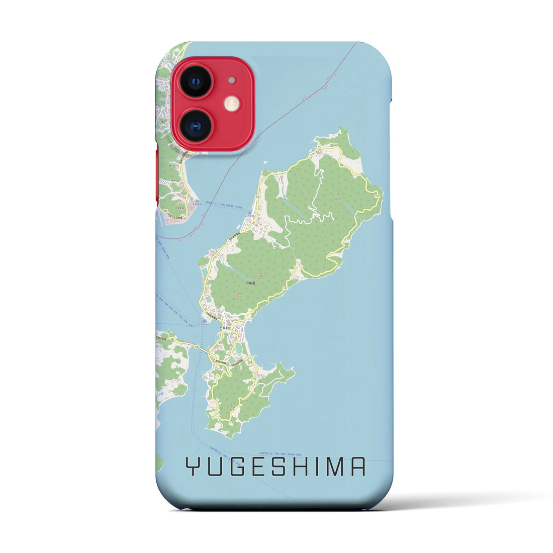 【弓削島(愛媛県)】地図柄iPhoneケース(バックカバータイプ)ナチュラル・iPhone 11 用