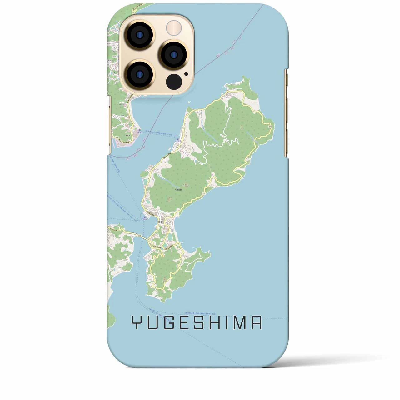 【弓削島(愛媛県)】地図柄iPhoneケース(バックカバータイプ)