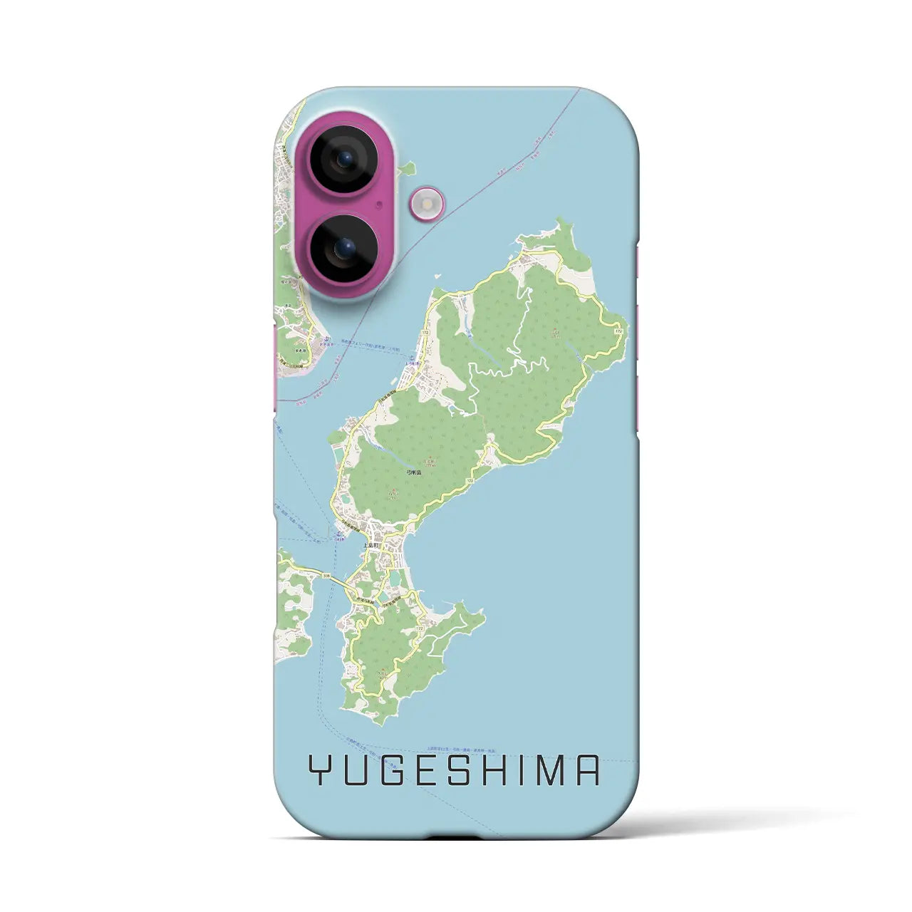 【弓削島(愛媛県)】地図柄iPhoneケース(バックカバータイプ)