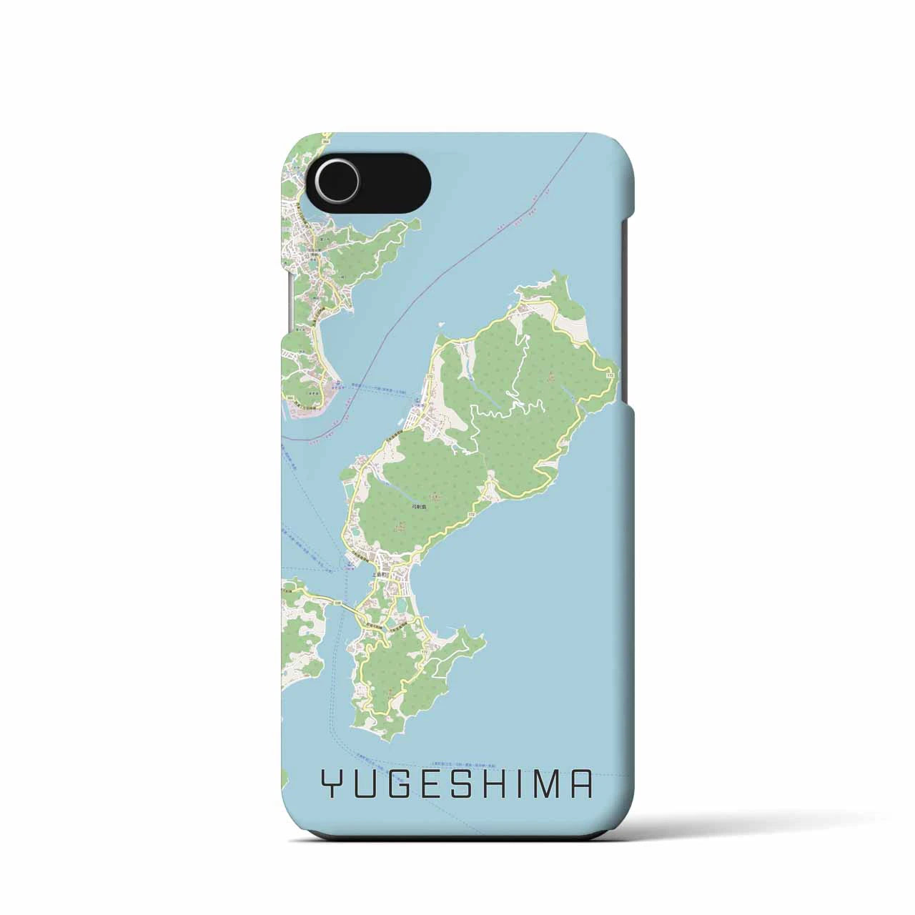 【弓削島(愛媛県)】地図柄iPhoneケース(バックカバータイプ)