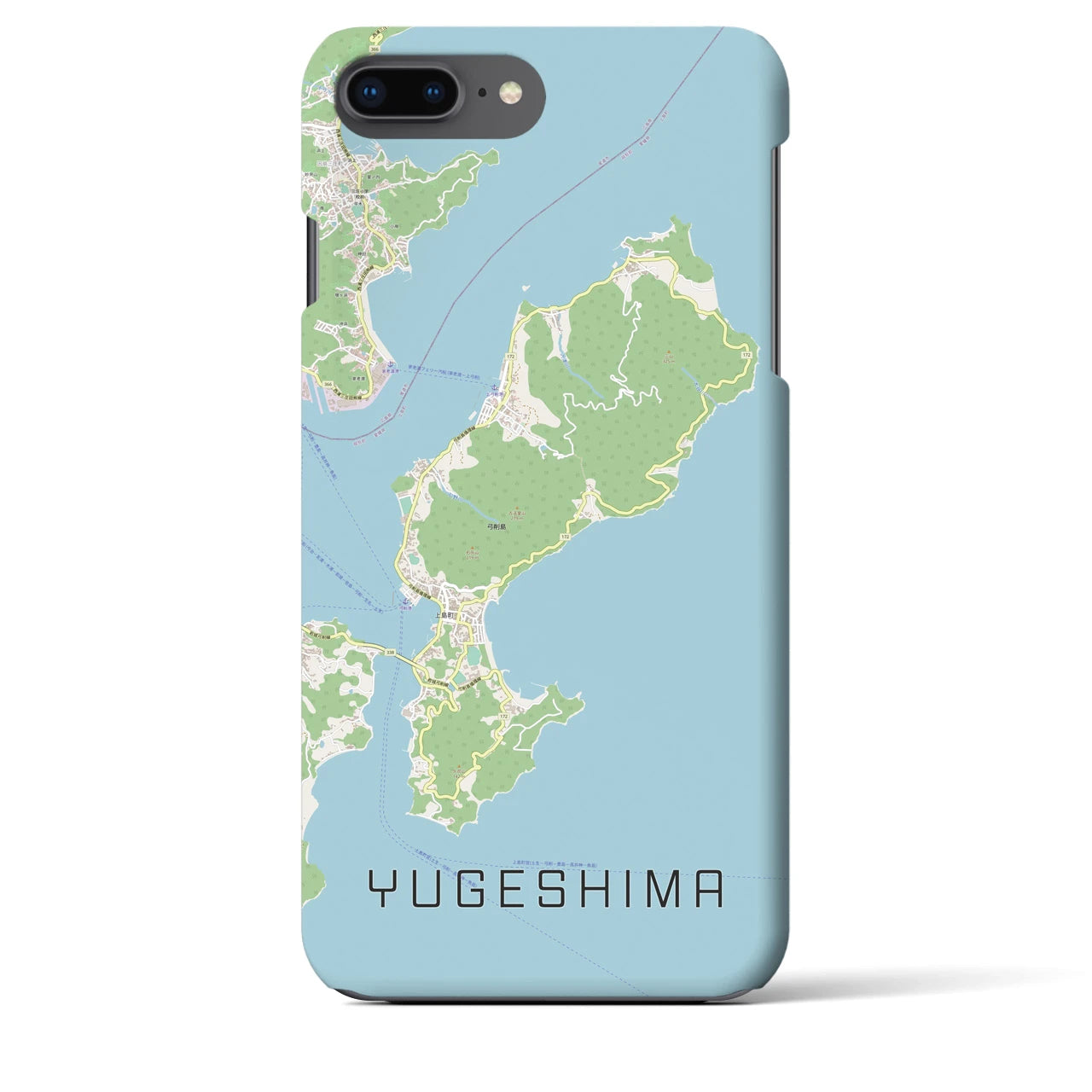 【弓削島(愛媛県)】地図柄iPhoneケース(バックカバータイプ)