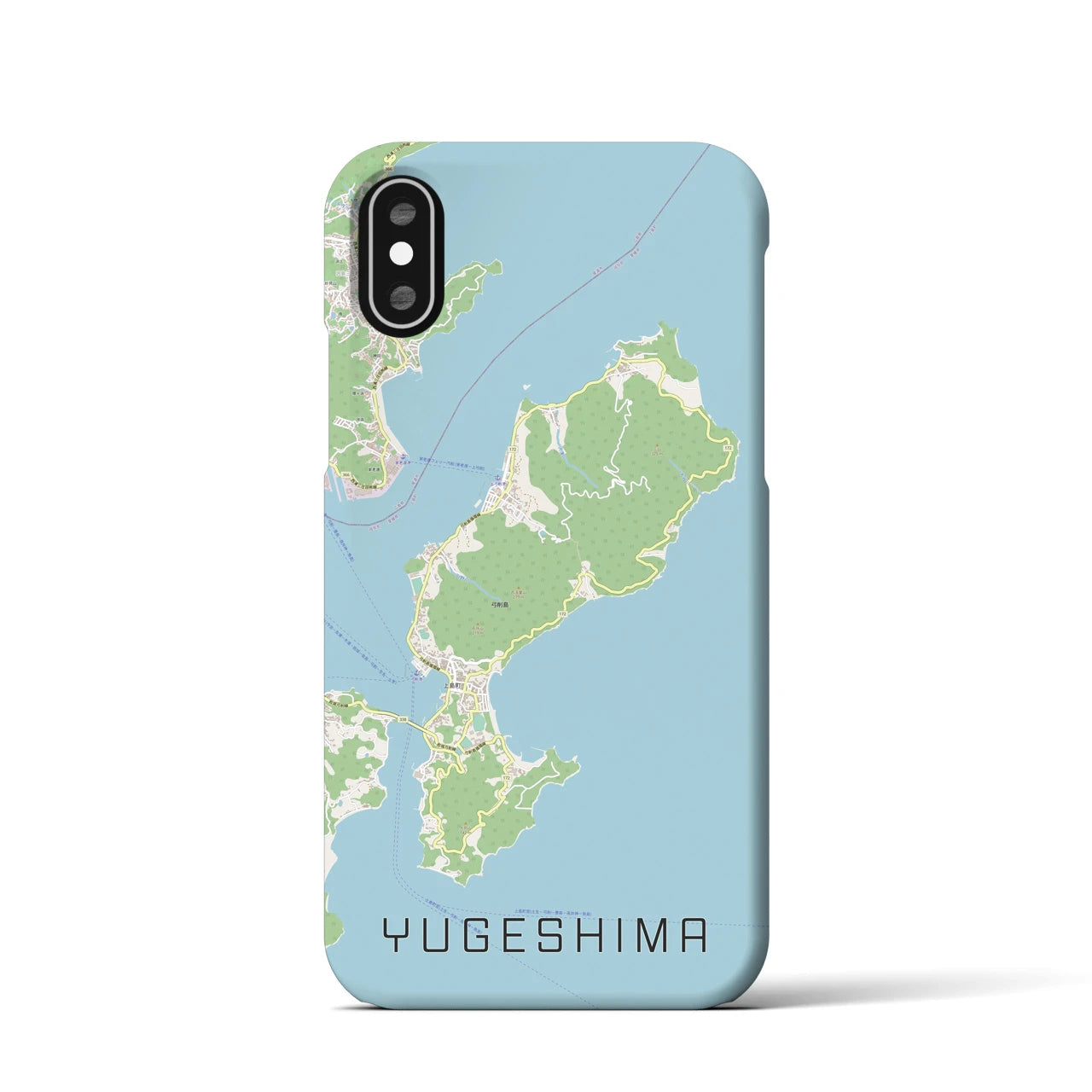 【弓削島(愛媛県)】地図柄iPhoneケース(バックカバータイプ)