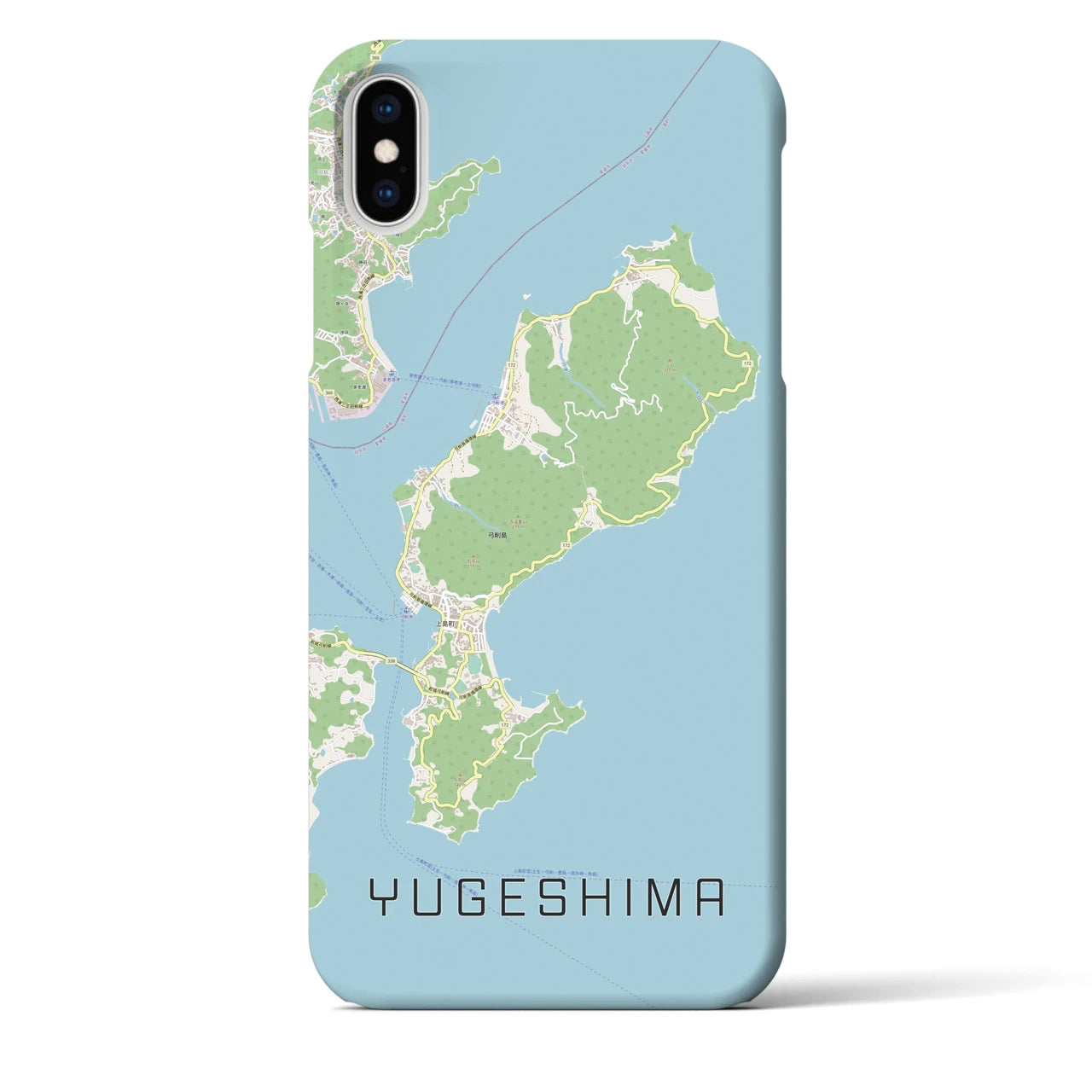 【弓削島(愛媛県)】地図柄iPhoneケース(バックカバータイプ)