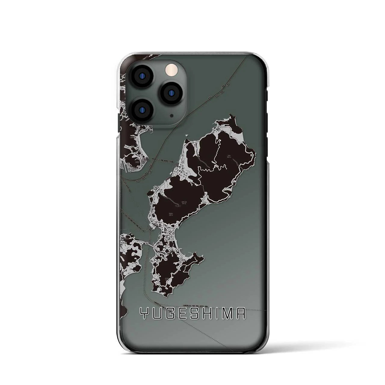 【弓削島(愛媛県)】地図柄iPhoneケース(クリアタイプ)