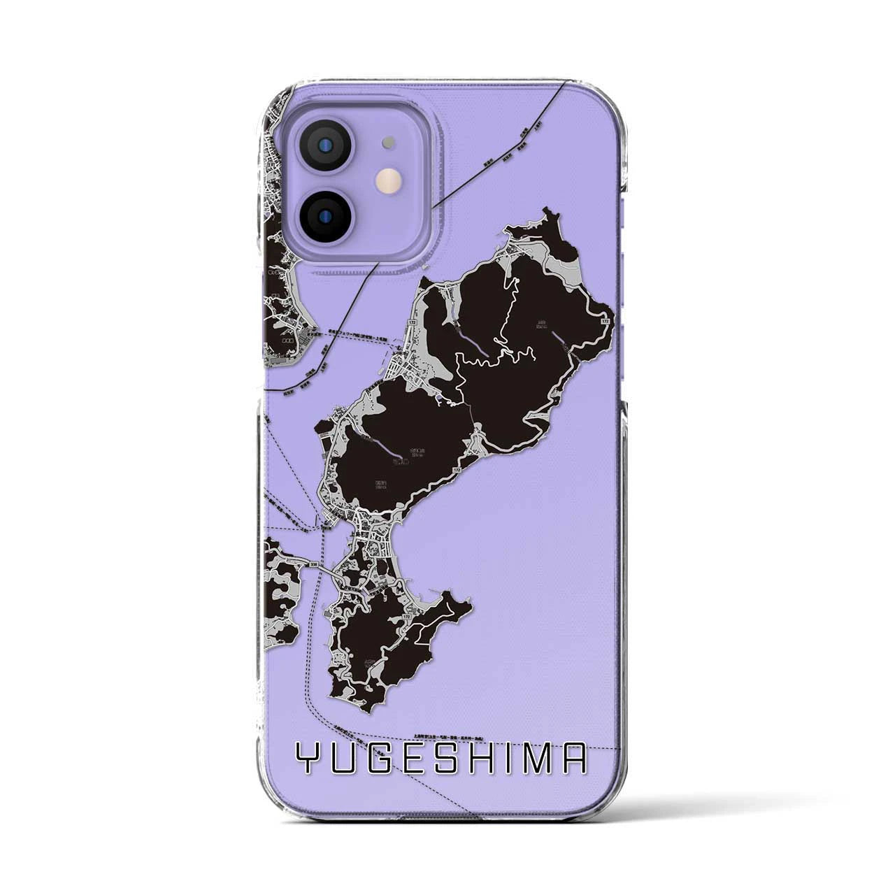 【弓削島(愛媛県)】地図柄iPhoneケース(クリアタイプ)