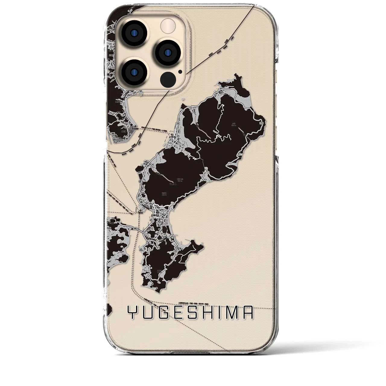 【弓削島(愛媛県)】地図柄iPhoneケース(クリアタイプ)