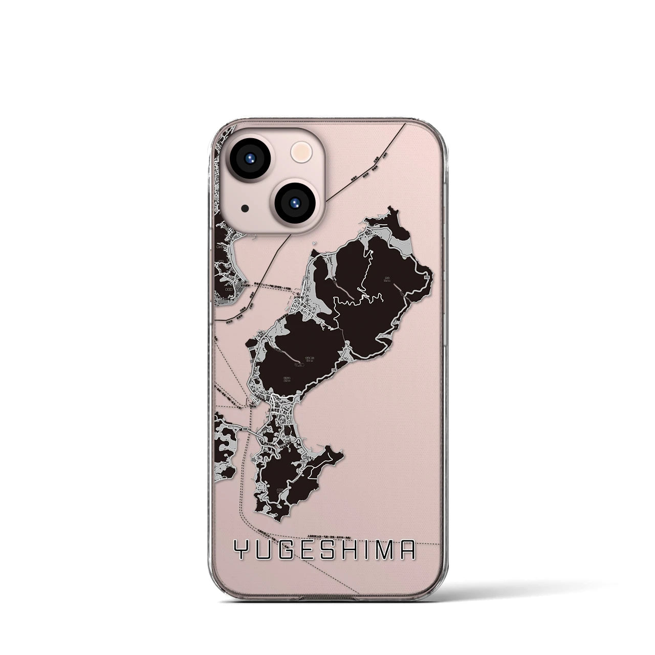 【弓削島(愛媛県)】地図柄iPhoneケース(クリアタイプ)