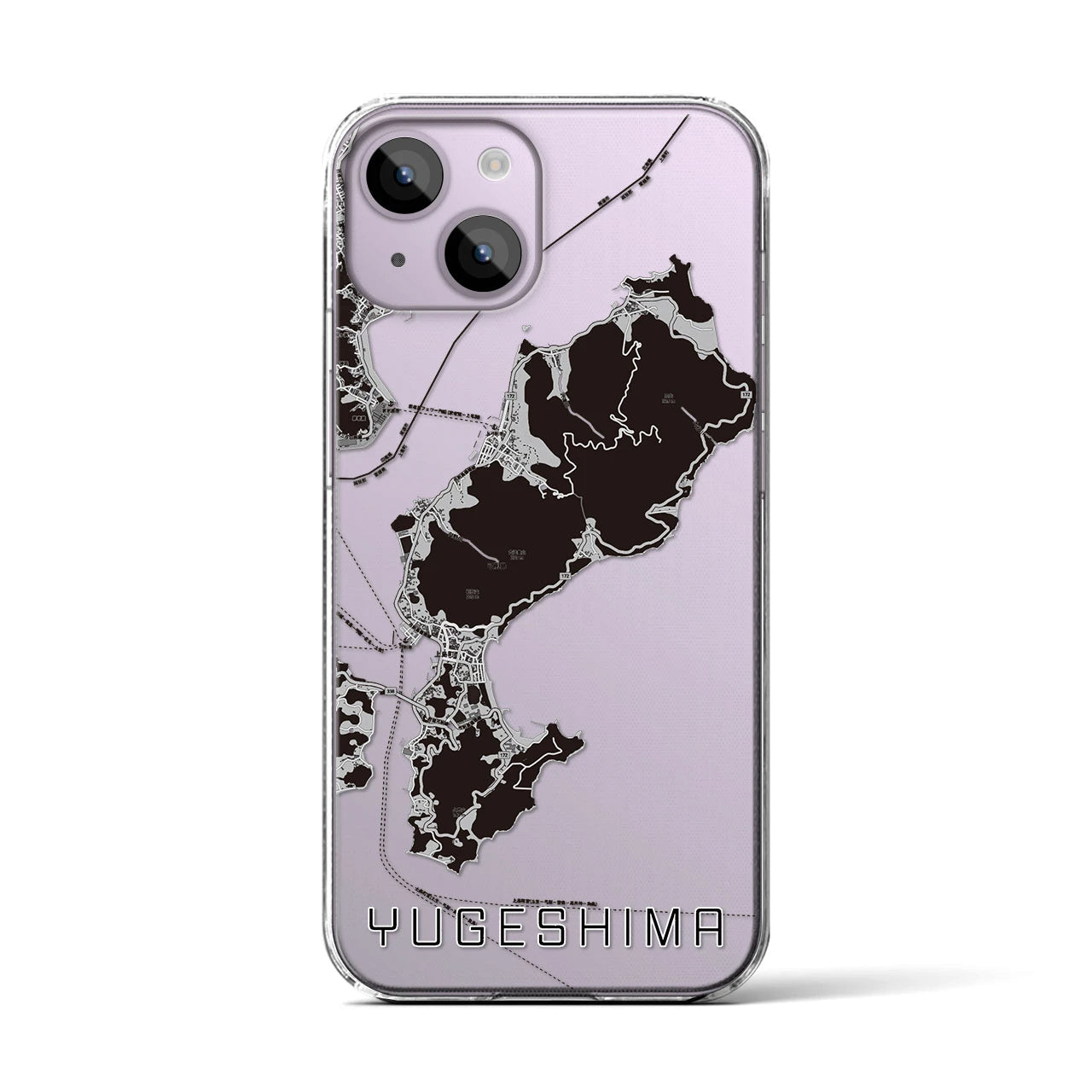 【弓削島(愛媛県)】地図柄iPhoneケース(クリアタイプ)