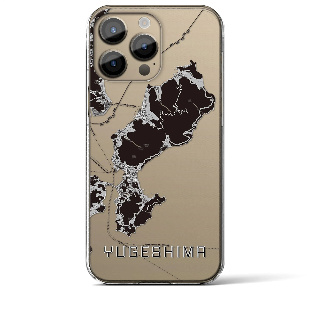 【弓削島(愛媛県)】地図柄iPhoneケース(クリアタイプ)