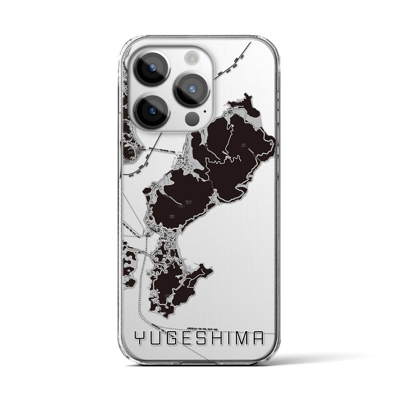 【弓削島(愛媛県)】地図柄iPhoneケース(クリアタイプ)