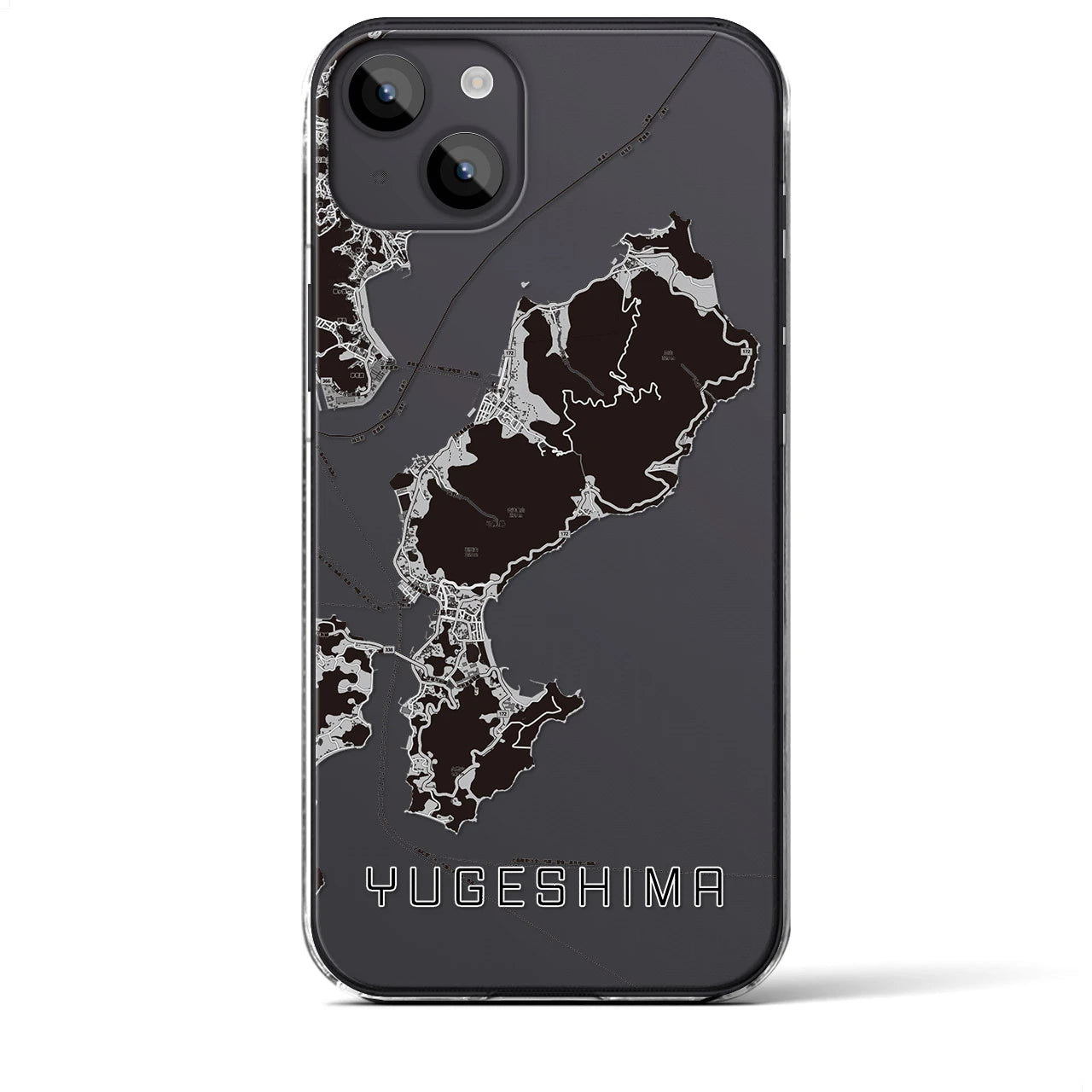 【弓削島(愛媛県)】地図柄iPhoneケース(クリアタイプ)