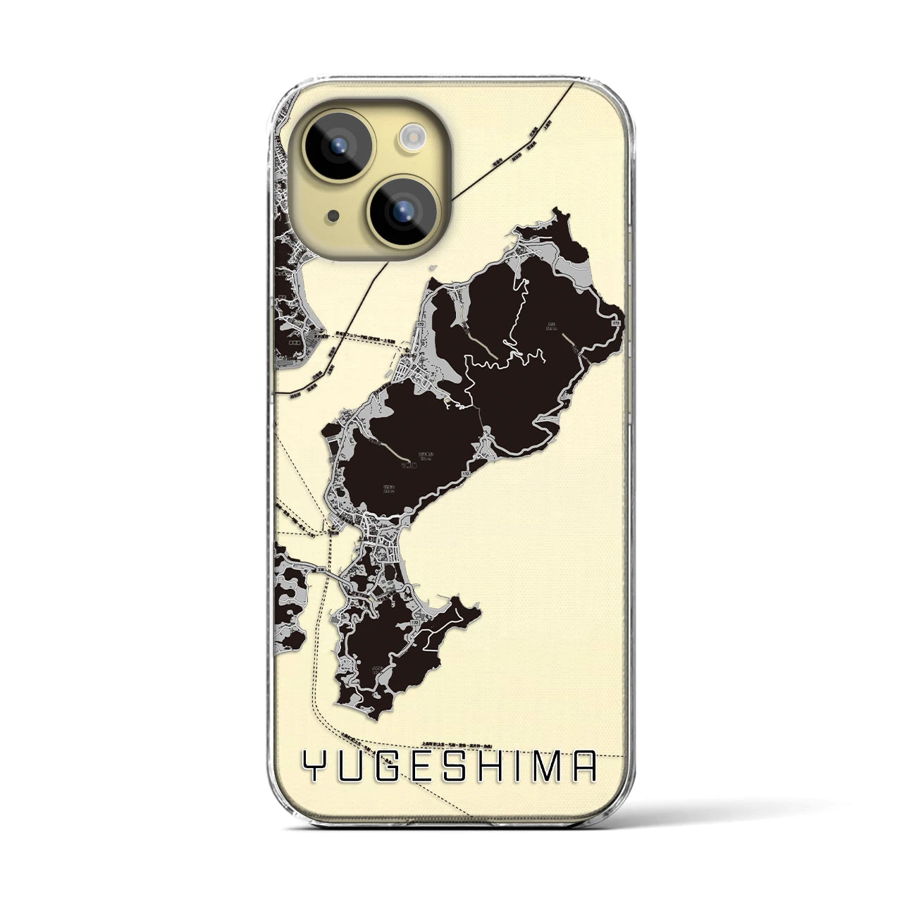 【弓削島(愛媛県)】地図柄iPhoneケース(クリアタイプ)