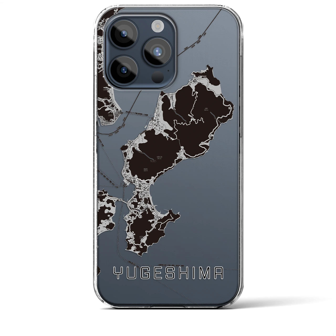 【弓削島(愛媛県)】地図柄iPhoneケース(クリアタイプ)