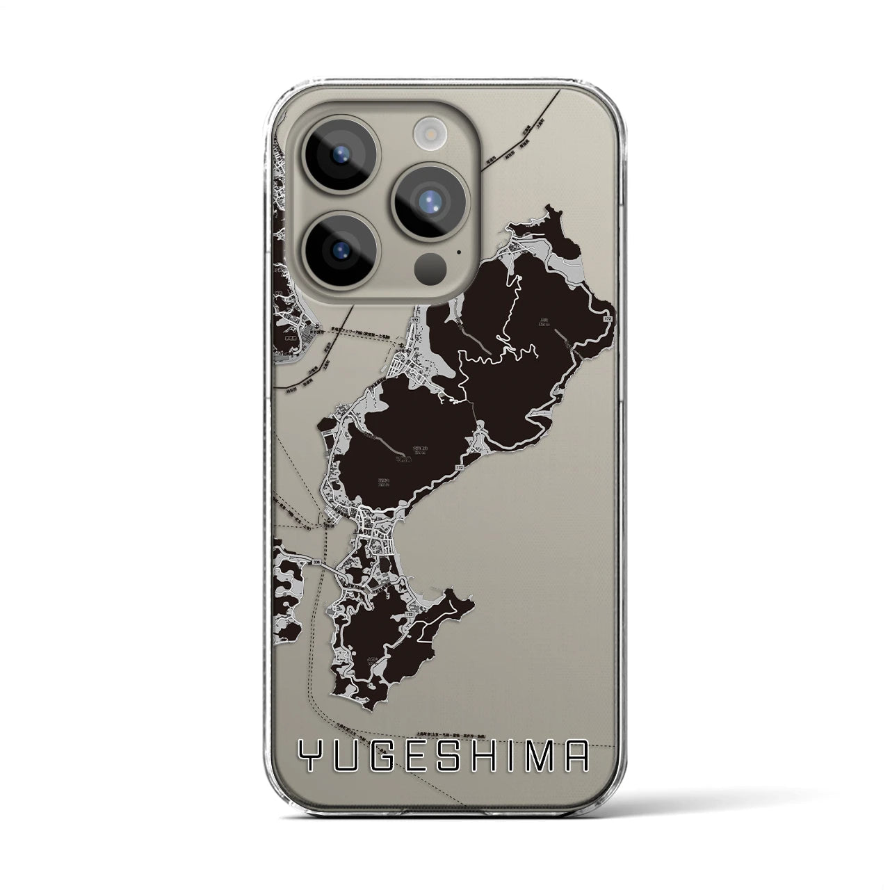 【弓削島(愛媛県)】地図柄iPhoneケース(クリアタイプ)