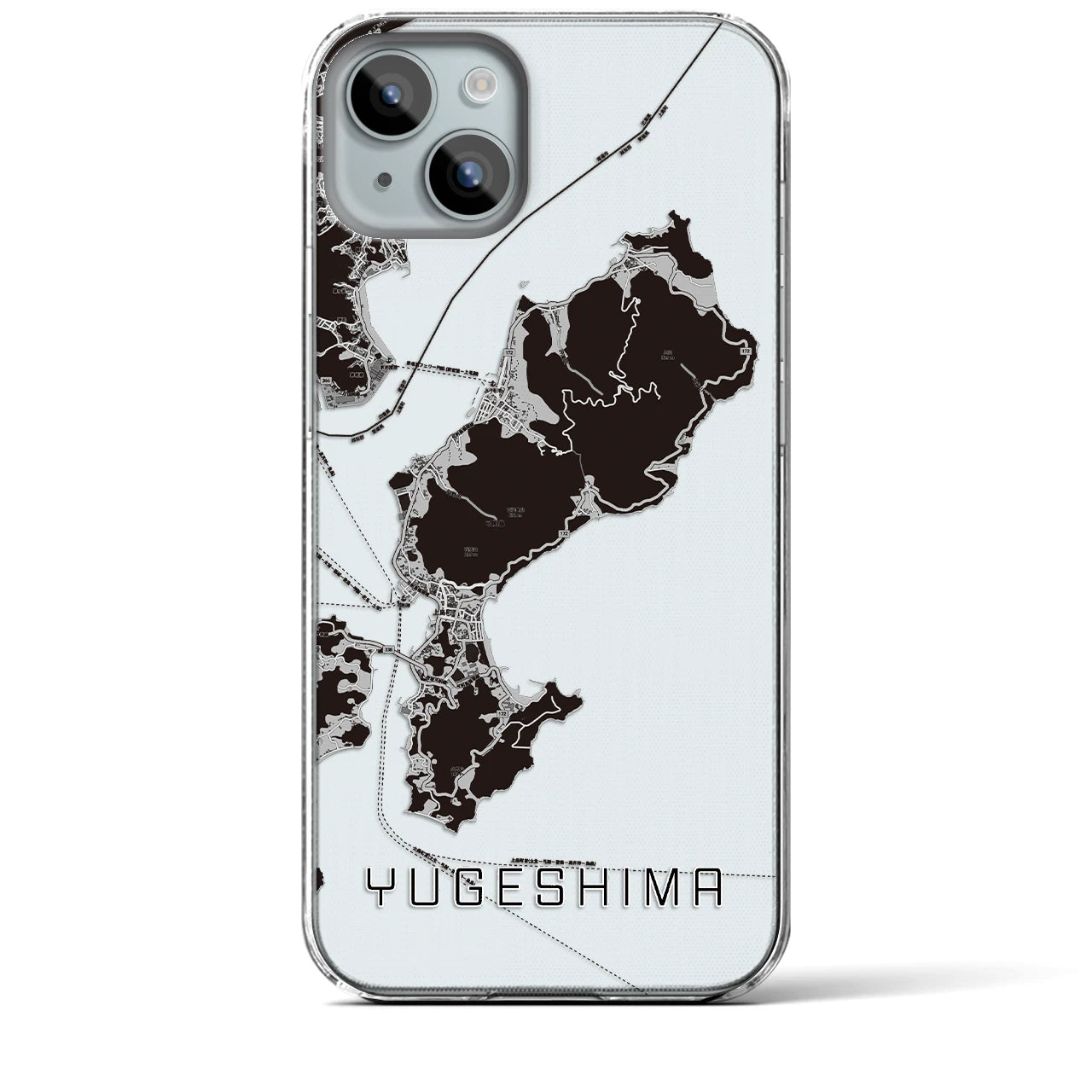 【弓削島(愛媛県)】地図柄iPhoneケース(クリアタイプ)