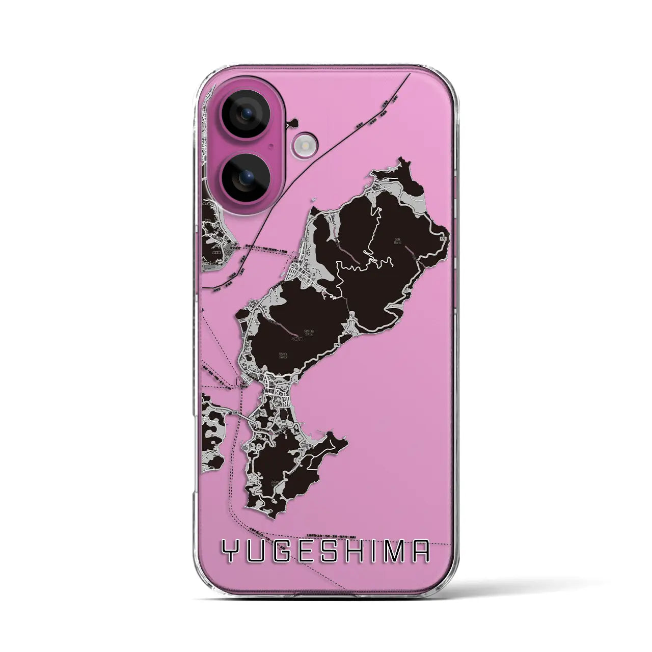 【弓削島(愛媛県)】地図柄iPhoneケース(クリアタイプ)