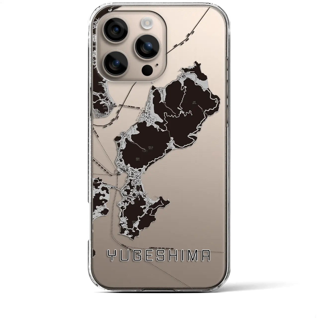 【弓削島(愛媛県)】地図柄iPhoneケース(クリアタイプ)