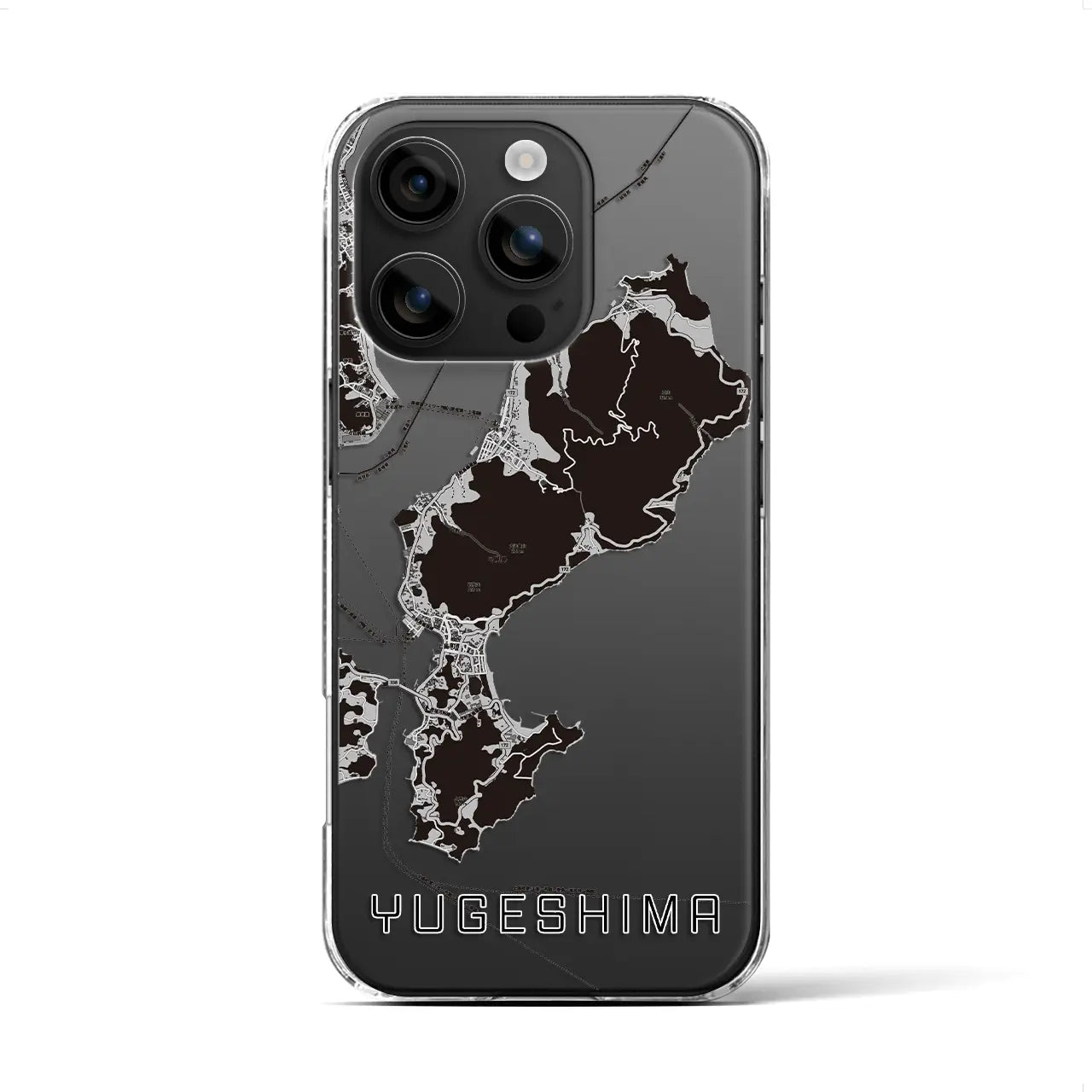 【弓削島(愛媛県)】地図柄iPhoneケース(クリアタイプ)