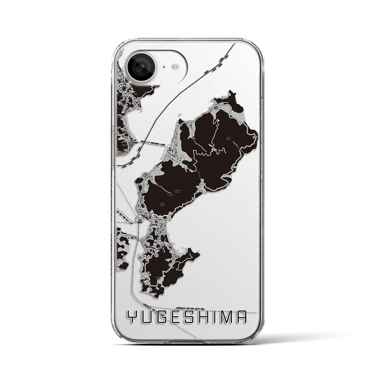 【弓削島(愛媛県)】地図柄iPhoneケース(クリアタイプ)