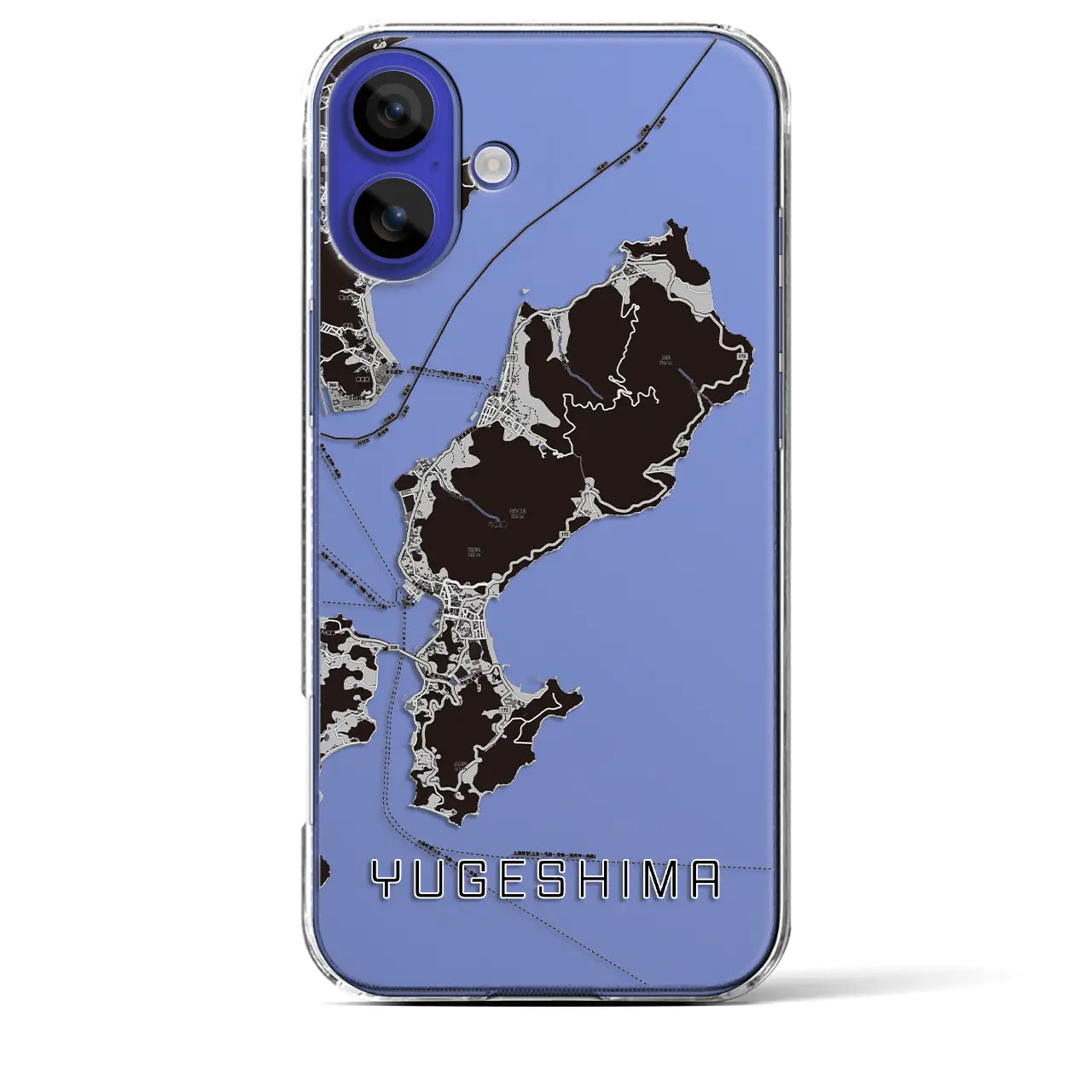 【弓削島(愛媛県)】地図柄iPhoneケース(クリアタイプ)