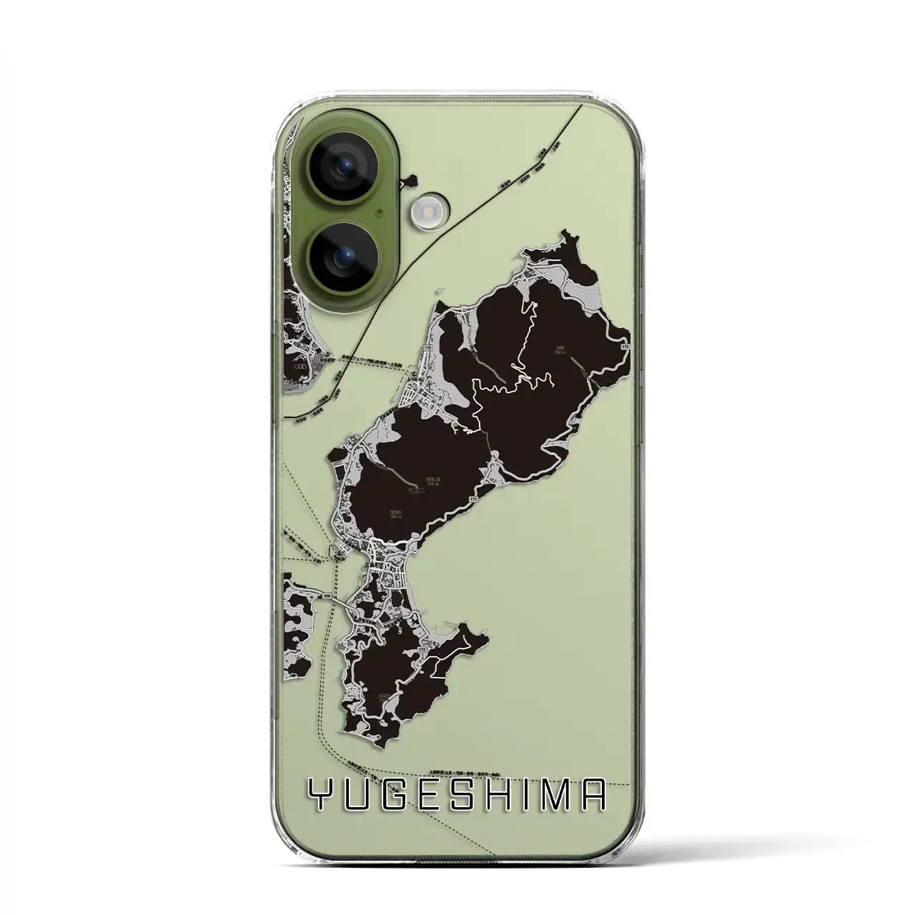 【弓削島(愛媛県)】地図柄iPhoneケース(クリアタイプ)