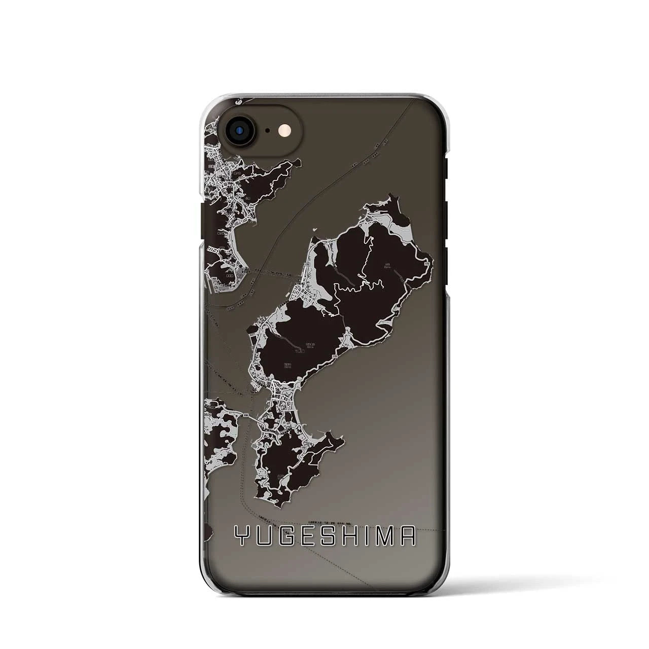 【弓削島(愛媛県)】地図柄iPhoneケース(クリアタイプ)